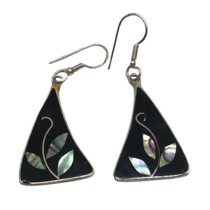 Vintage Mexico Alpaca Artisan Boho style earrings